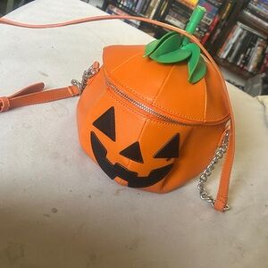 Orange Pumpkin-Shaped Women's Bag